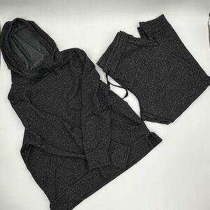 Champion Hoodie and Sweat Pants Size Large Grey and Black Sweatsuit Pajamas